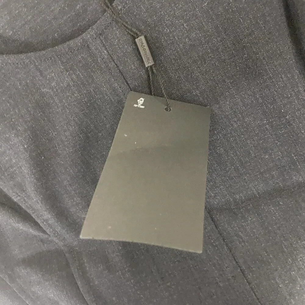 Massimo Dutti Womens Top S Small Tank Gray Stretch Seam Details 5118/818 NWT